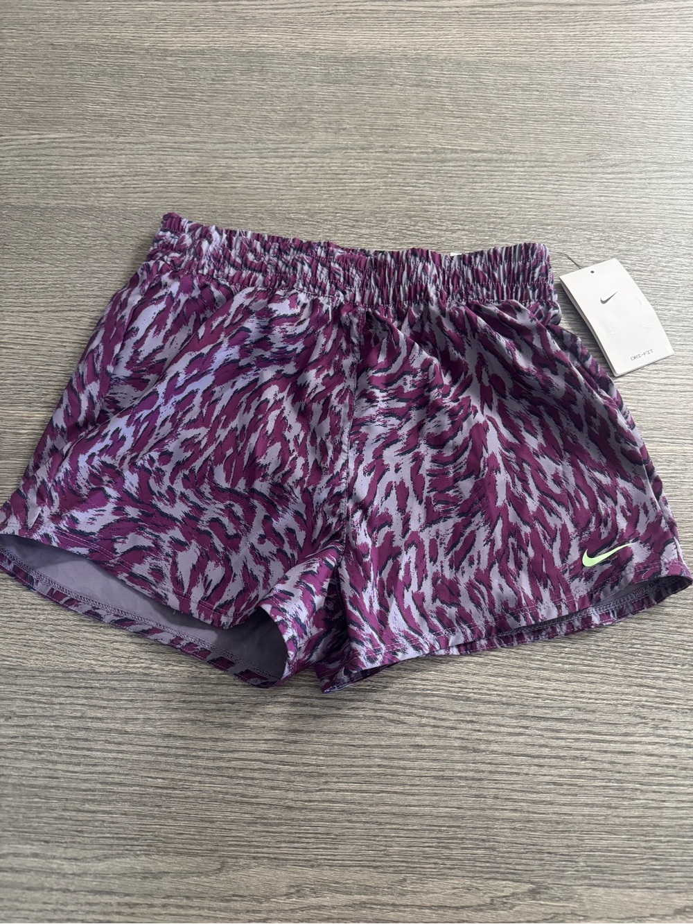 Nike One Kids Girls Woven Shorts Dri-fit Purple Sz L Brief Lined